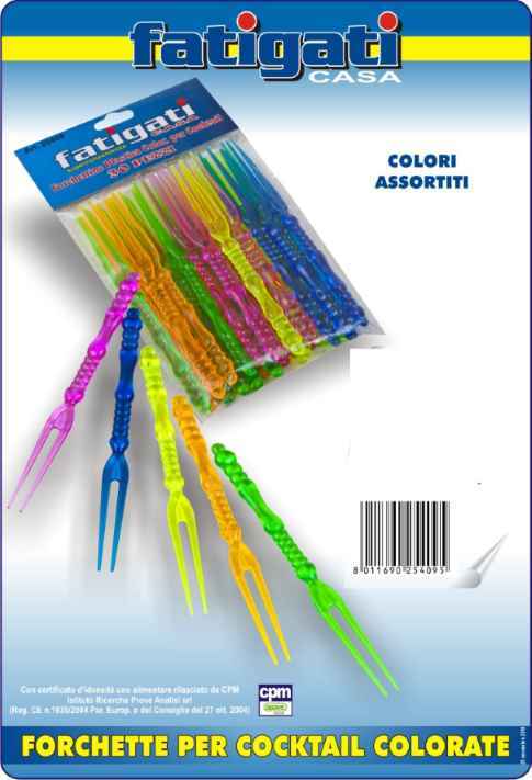 Confezione 30 Pezzi Forchettine Forchette Colorate Plastica Per Cocktail dfh