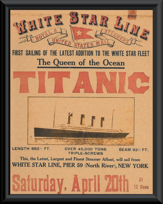 Titanic 初航海 ポスター　証明書付き額入り $_57.JPG?set_id=8800005007