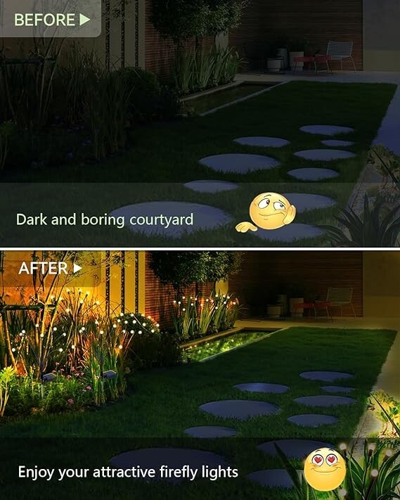 Solar Garden Lights Outdoor Decorations  2 Pack Upgraded 16 LEDs Solar Lights