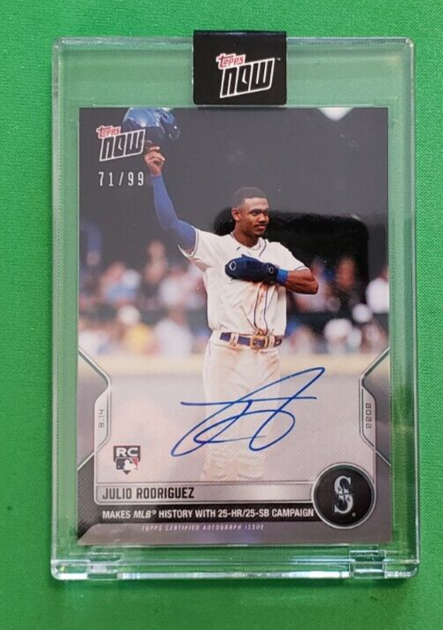 topps JULIO RODRIGUEZ RC AUTO 25シリ PSA8 Julio Rodriguez RC Auto 71/99 History 25 HR 25 SB 2022 MLB TOPPS