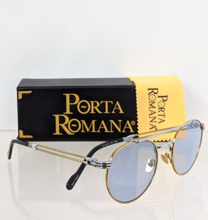 Pre-owned Porta Romana Authentic  Sunglasses Mod 012 Col 12a4 Gold Plated Vintage Frame In Blue