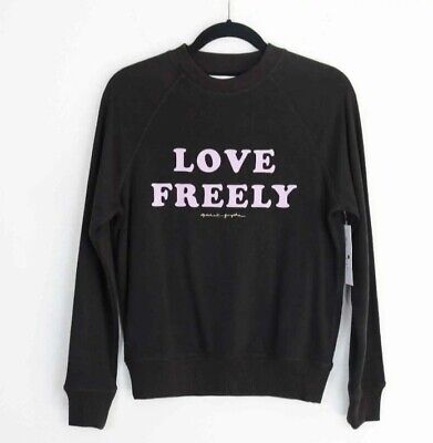 SPIRITUAL GANGSTER Sweater Womens Black M Love Freely Old School Pull Over 