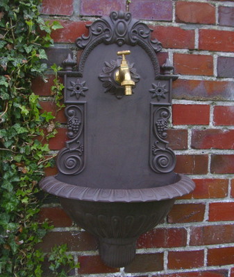 GARTEN WANDBRUNNEN BRUNNEN ANTIK GRÜNDERZEITSTIL LANDHAUSSTIL ALUGUSS NEU