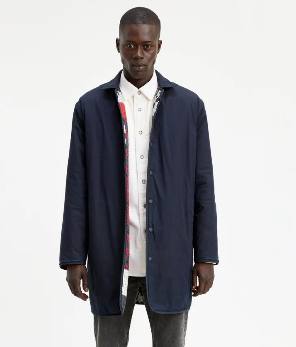 Pre-owned Levi's Made & Crafted Drovers Coat Reversible Quilted Mens Large Rt$498 B19 In Multicolor