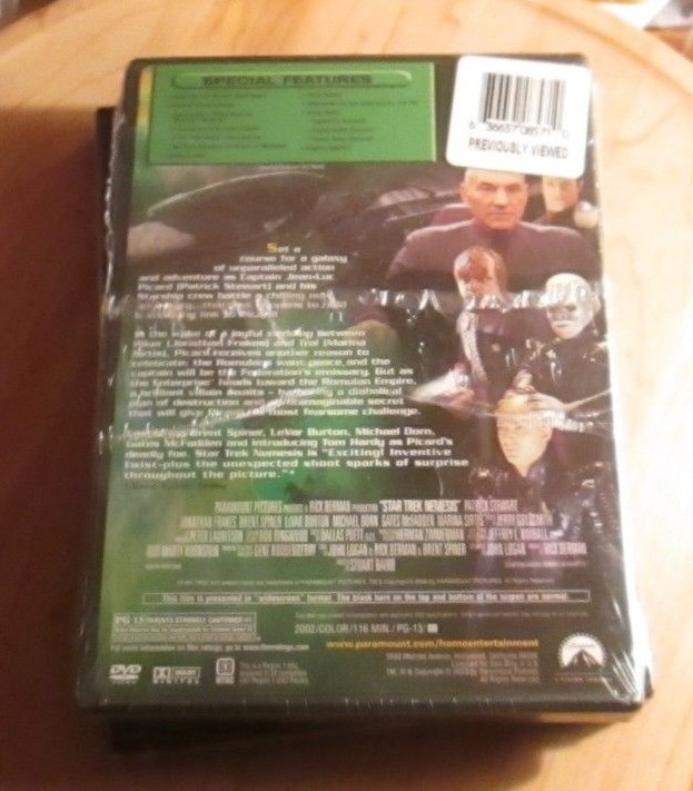 Star Trek: Nemesis (DVD, 2003, Widescreen - Checkpoint Packaging) sealed