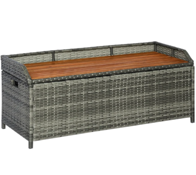 Outsunny rattan storage sale bench