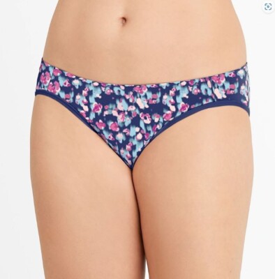 Maidenform Silky Barely There Bikini, #DMBTBK, Animal Navy Eclipse, Large