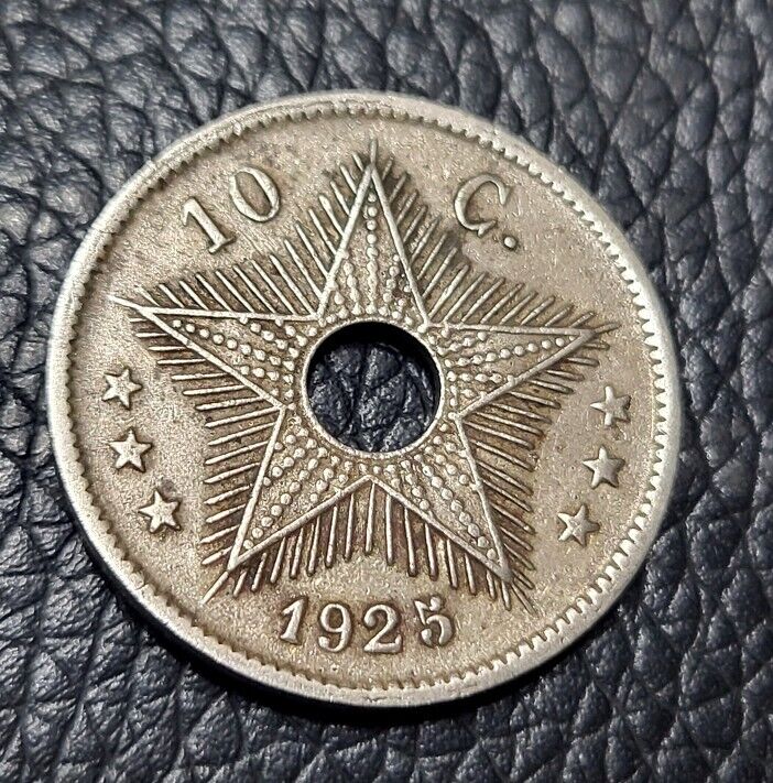 1925  Belgian Congo 10 Centimes Coin