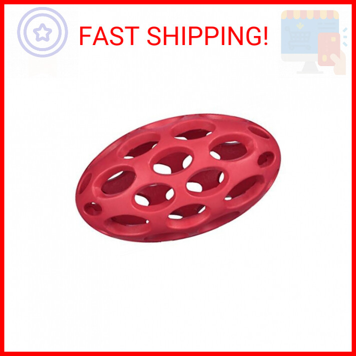 JW Pet Hol-ee Football Dog Toy Puzzle Ball, Natural Rubber, 