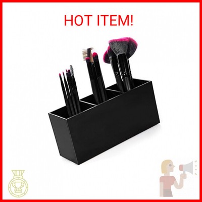 HBlife Makeup Brush Holder Organizer, 3 Slot Acrylic Cosmetics Brushes Storage S