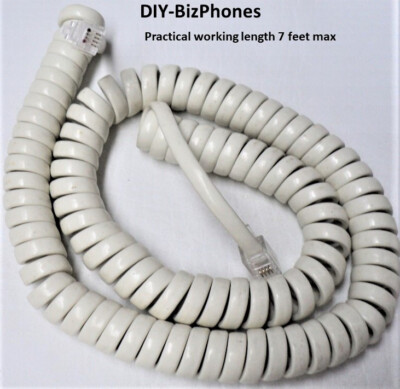 Partner Phone Handset Cord Series 2 6D 18D 34D Avaya Receiver Curly White 12Ft