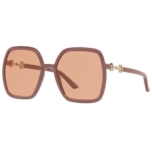 Pre-owned Gucci Gg0890s 003 Women's Pink Frame / Orange Lens Sunglasses