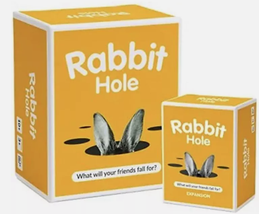 Rabbit Hole What Will Your Friends Fall for? Party Game w/ Expansion Pack SEALED