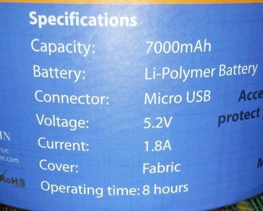 Battery Power Bank Charger for 2nd Gen Echo Dot 7000mAh Capacity by Wasserstein