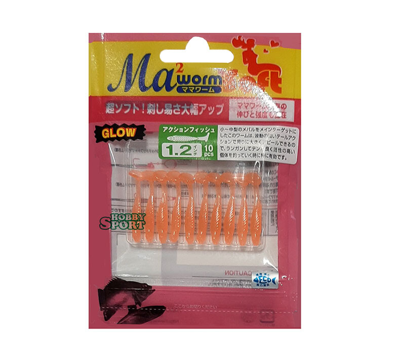 YAMASHITA MARIA MA 2 WORM ACTION FISH 1,2" COL S/OCRG ORANGE GLOW