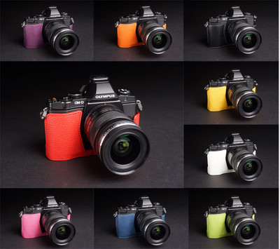 Handmade Real Half Leather Case Camera Case for Olympus OM-D E-M5 EM5 9 Colors