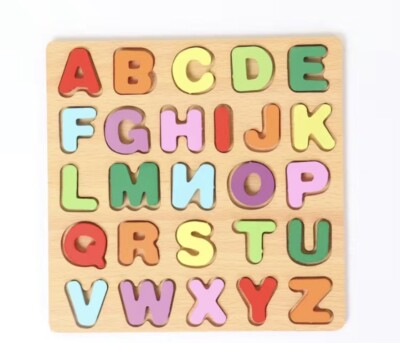 Abc Puzzle Board Practical Ability Cognitive Ability Wooden Construction Letters