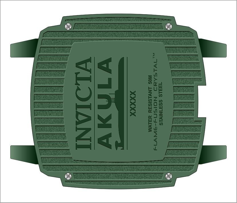 Pre-owned Invicta Akula S-05 Caliber Automatic 52mm Green Silicone Men's Watch