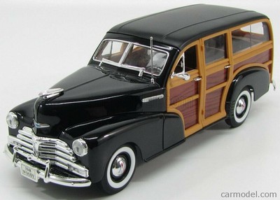 WELLY WE19848BK SCALA 1/18 CHEVROLET FLEETMASTER WOODY 1948 BLACK WOOD MODEL