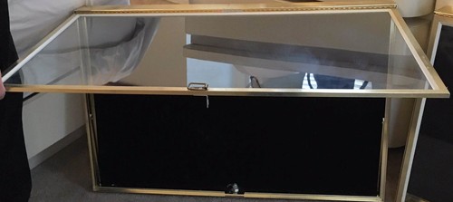2 Gold Plated Allstate Jewelry Display Cases With Black Velvet Padding