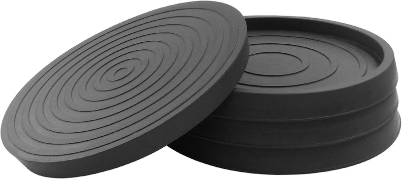 3.5 Inch round Furniture Coasters, 4 Pcs Black Rubber Caster Cups Non Slip Furni
