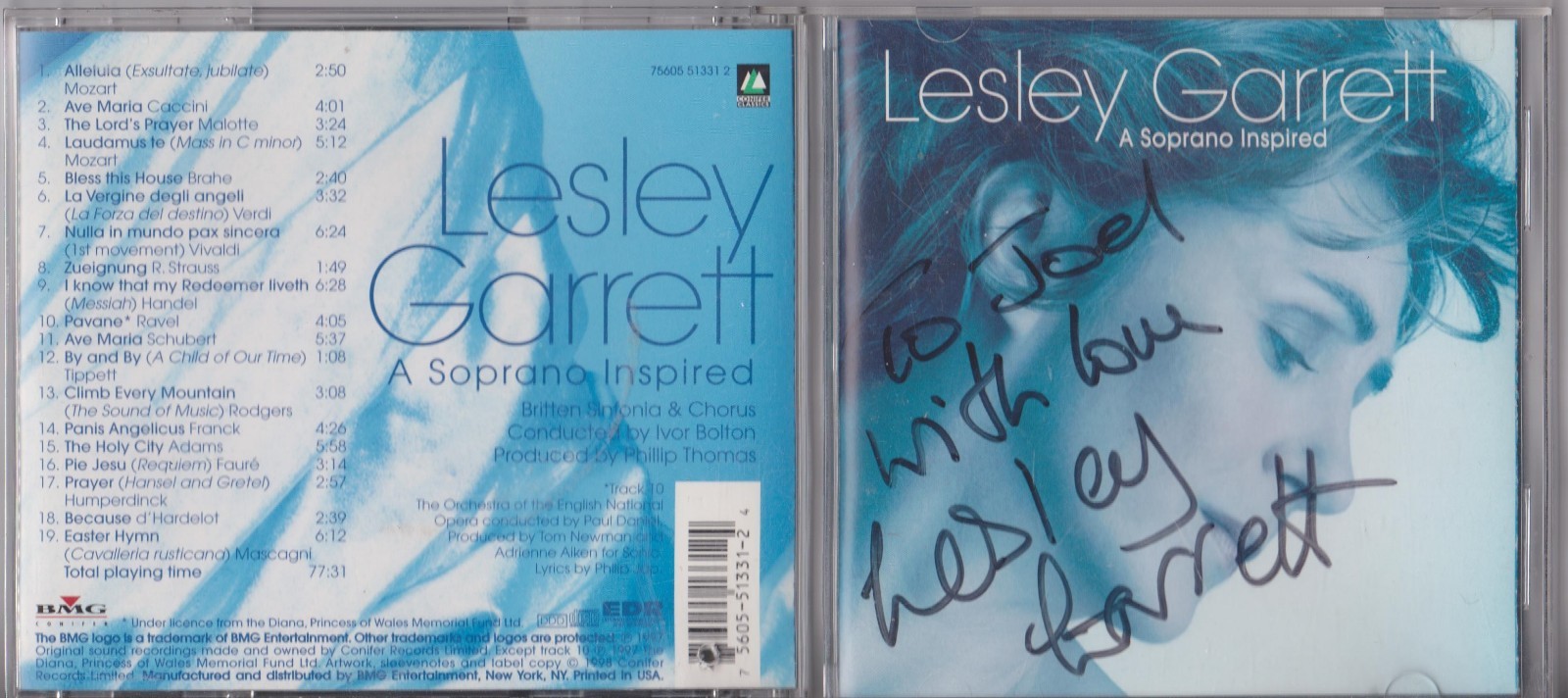 LESLEY GARRETT - A Soprano Inspired - CD - HAND SIGNED with COA - Free shipping
