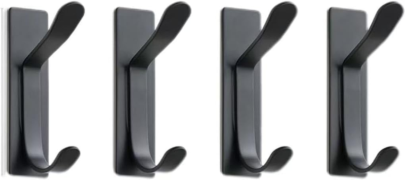 Adhesive Wall Coat Hooks - Heavy Duty Stick-On Door Hanger, Metal Hook for Hangi