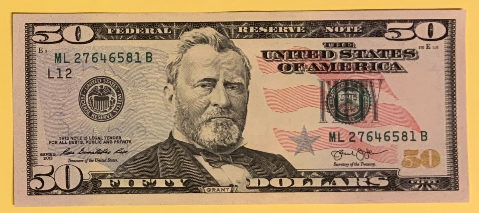 $50 Dollar Bill Note USA Mint 50 Gift Civil War Union General 