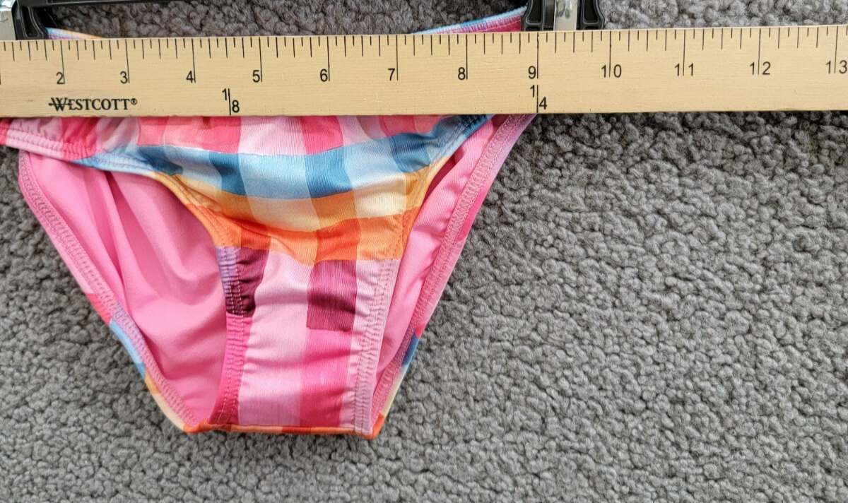 Peixoto Emmy Two Piece Swim Suit Girls' 8 Multi Check Adjustable Straps Pullover - Picture 16 of 23