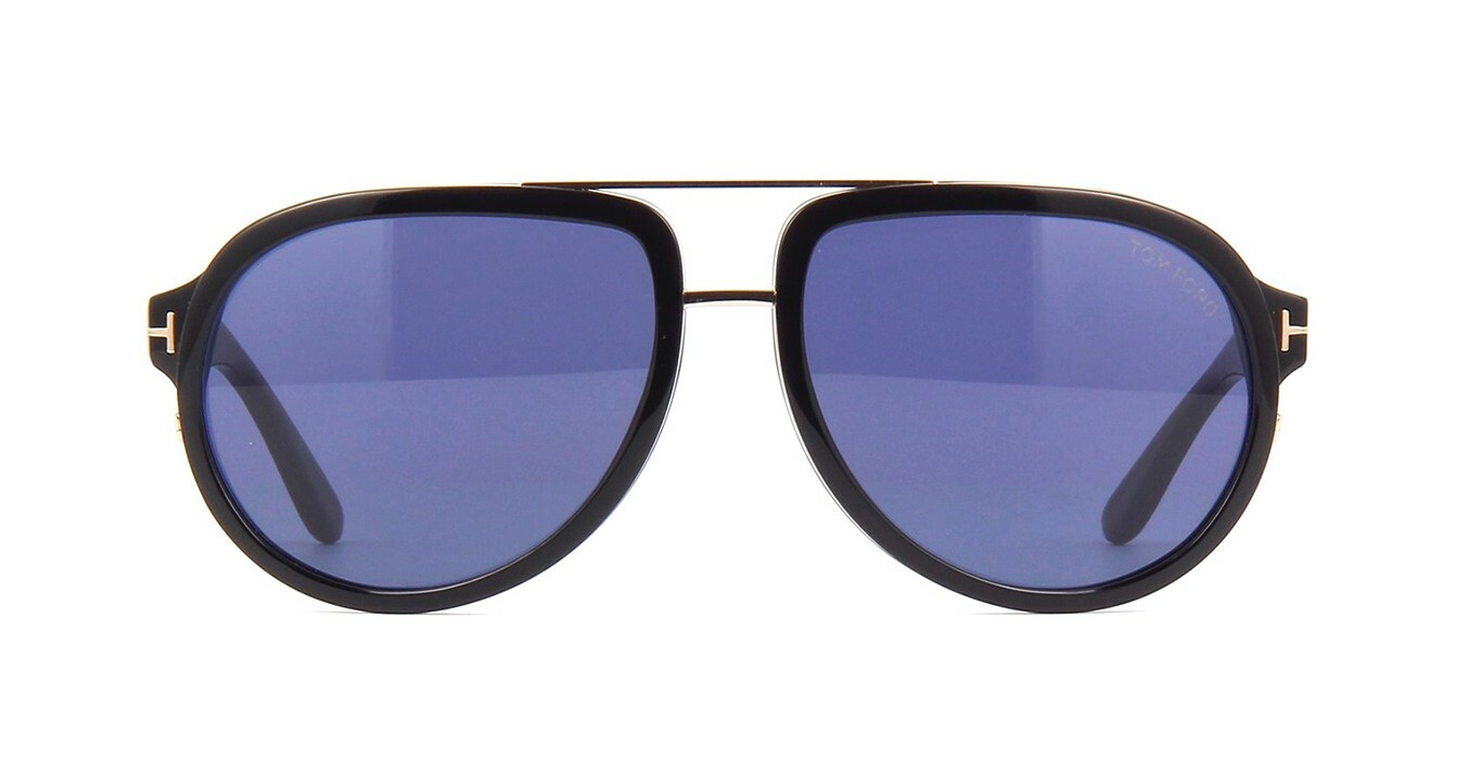 Pre-owned Tom Ford Clint Ft 1066 Shiny Black/brown Shaded (01b) Sunglasses