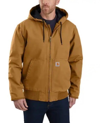 Carhartt Men's Insulated Active Jacket Washed Duck Brown 2XL-R