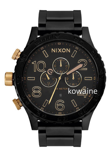 Pre-owned Nixon 51-30 Chrono - Matte Black / Gold A1389-1041-00 Chronograph Men's Watch