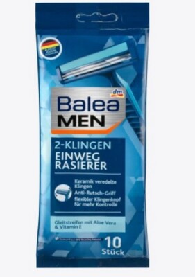 Balea MEN disposable razor Double blade With aloe Vera and vitamin E. 10 pcs