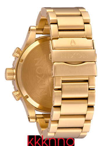 Pre-owned Nixon 51-30 Chrono - All Gold A1389-502-00 Chronograph Men's Watch Authentic