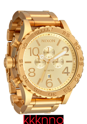 Pre-owned Nixon 51-30 Chrono - All Gold A1389-502-00 Chronograph Men's Watch Authentic