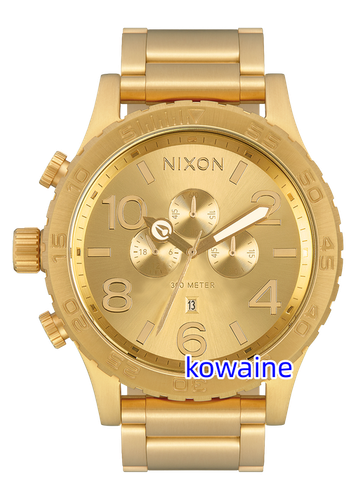 Pre-owned Nixon 51-30 Chrono - All Gold A1389-502-00 Chronograph Men's Watch Authentic