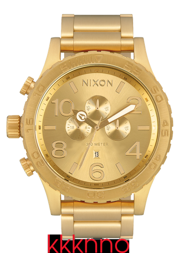Pre-owned Nixon 51-30 Chrono - All Gold A1389-502-00 Chronograph Men's Watch Authentic