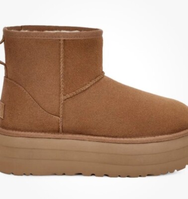 UGG Women's Classic Mini Platform in Chestnut 1134991-CHE New Size 9 NIB
