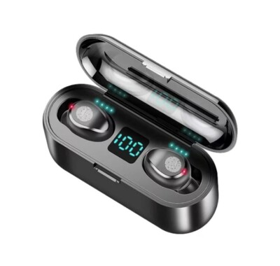 F9 Wireless LED Touch Bluetooth Earbuds with Portable Charger/Power Bank