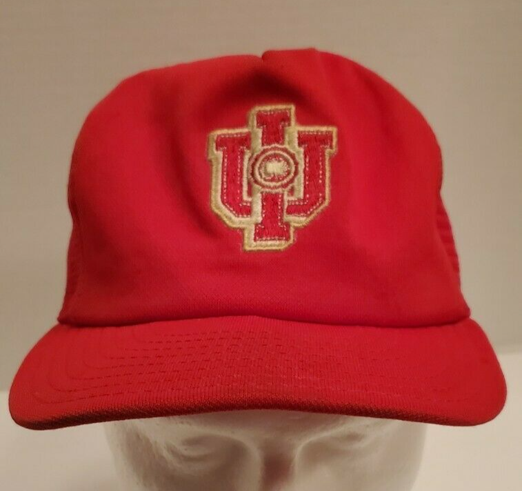 Vintage 80s Indiana Hoosiers IU Bloomington Red Snapback Mesh Baseball Cap Hat