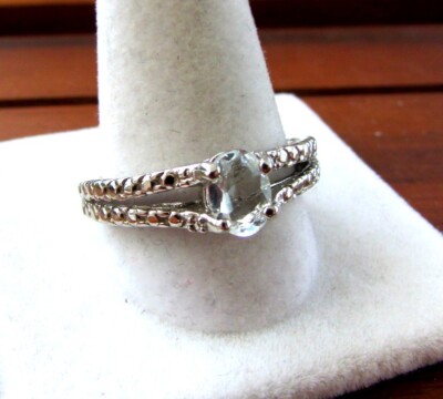 1.02 cwt. Genuine Aquamarine and Diamond Size 7 Ring in 925 Sterling Silver