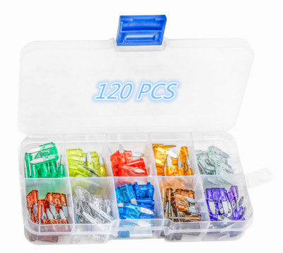 120pcs MINI Blade Fuse Assortment Auto Car Motorcycle SUV FUSES Kit APM ATM UTV