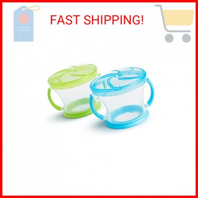 Munchkin  Snack Catcher  Toddler Snack Cups, 2 Pack, Blue/Green