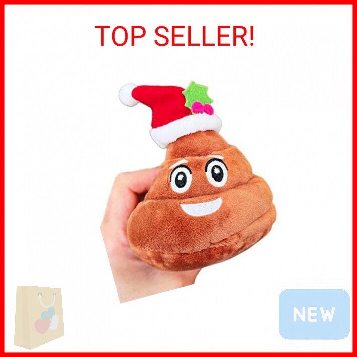Farting Santa Poop Emoji Toy - 7 Funny Fart Sounds, Xmas Poop Toys, Funny Dog To