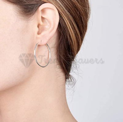 Sterling silver endless cheap hoop earrings