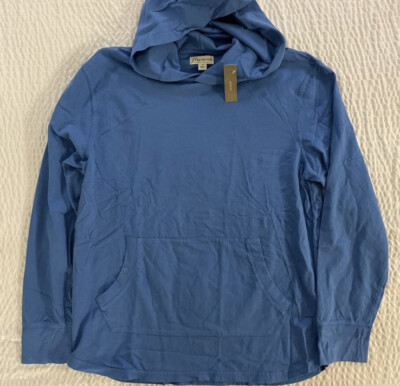 J.CREW KNIT GOODS Pull Over Light Weight Hoodie in Blue Size M NWT G5619