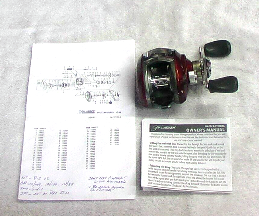 Pflueger Templar LP Baitcast Reel PFLTEMPLARLP, Early mdl w/pprwrk, Field Tested