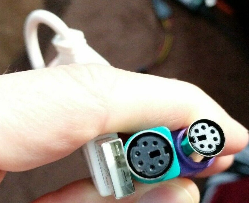 3x New PS/2 PS2 to USB Male Converter Adapter Cable Keyboard and Mouse US Seller