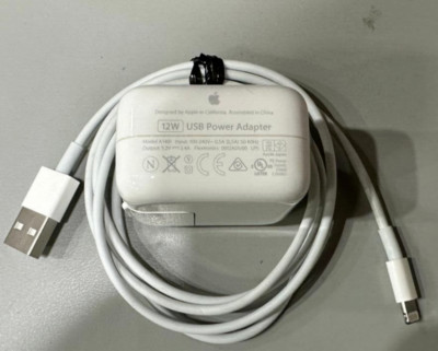 Original Apple 12W Wall Charger And 1M Lightning to USB Cable iPad's & iPhone