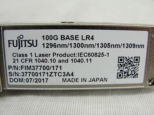 LOT 2 FUJITSU 100G BASE LR4 FIM3700/171 NETWORK TRANSCEIVER MODULE 1296nm/1300nm